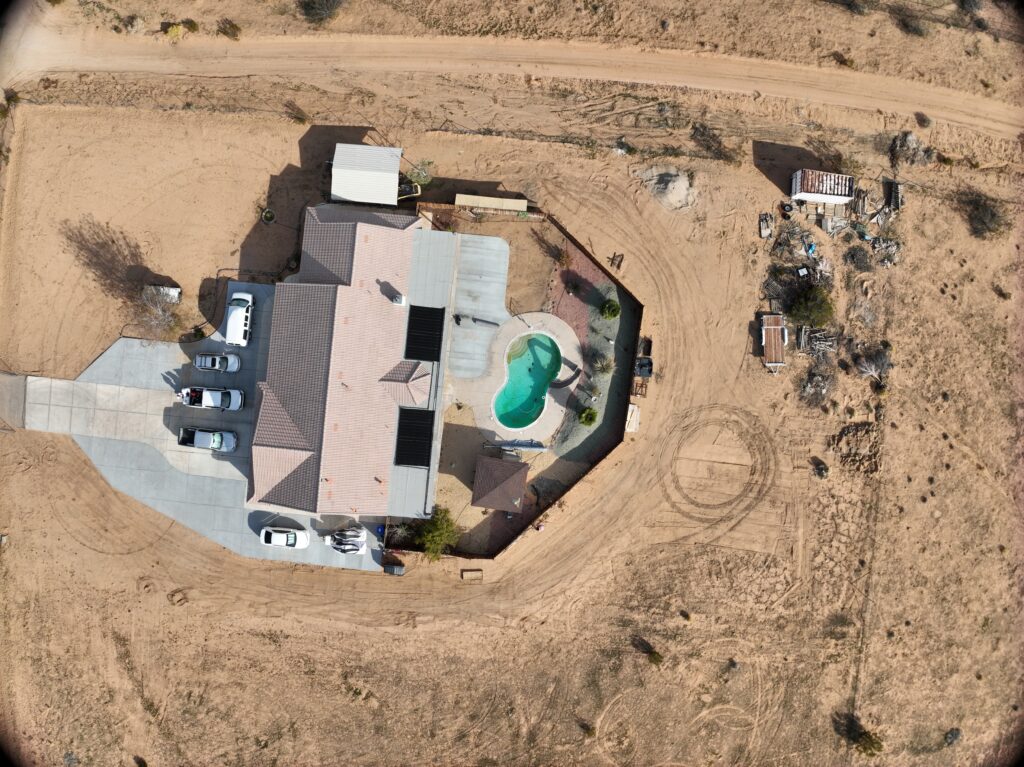 Aerial Roof inspection completed om Apple Valley, CA.